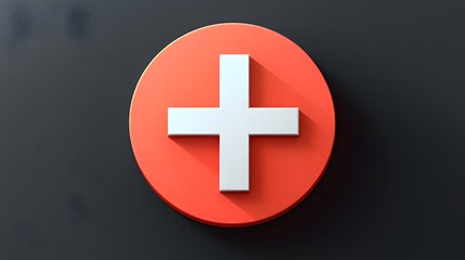 Obraz premium Flat of a simple and minimal geometric plus symbol or icon design element 