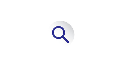 blue magnifying glass icon symbol on transparent background