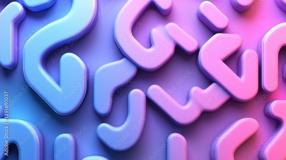 Poster group of colorful shapes interacting harmoniously to create a playful and engaging visual compositio