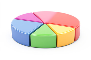 Obraz premium Colorful pie chart model with segmented sections.