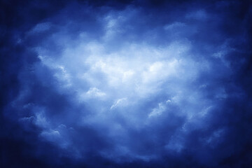 Obraz premium Dark blue cloud background with soft light illuminating the center, creating a moody atmosphere