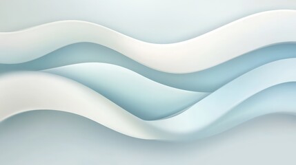 Obraz premium Waves of soft, flowing patterns create a serene and calming atmosphere in light blue tones against a smooth background