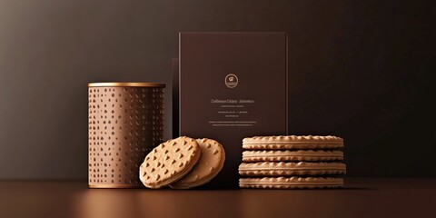 biscuit collection with elegant packaging and rich golden cookies