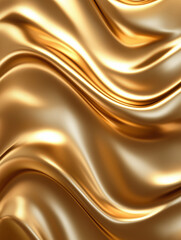 Fototapeta premium modern abstract golden flowing wavy lines in a metallic gold finish. The design is dynamic and visually striking, evoking a sense of movement and luxury.