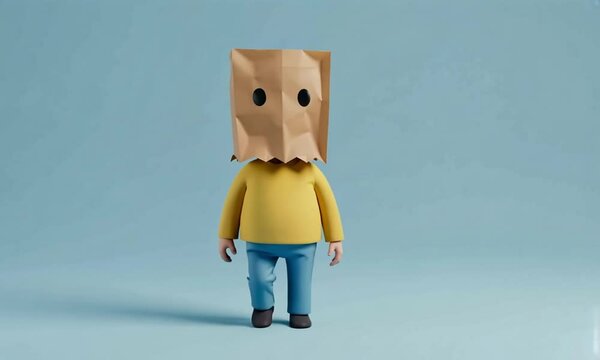 Mysterious Individual with a Paper Bag Mask
