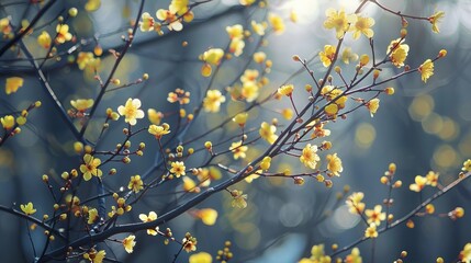 The arrival of spring, spring branches 