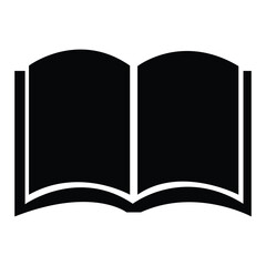 Silhouette book icon vector art illustration.
