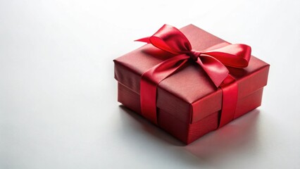 A crimson gift box adorned with a vibrant satin ribbon, a symbol of thoughtful presentation and joyous celebration