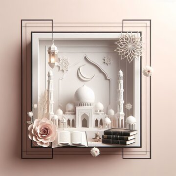 luxury interior mosque frame