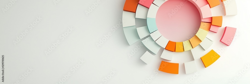 Poster a colorful circle made of blocks with a white background. the circle is made of different colored bl