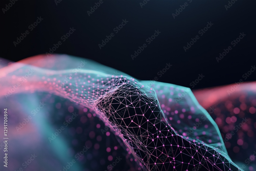 Poster a colorful, abstract image of a wave with a black background. the colors are vibrant and the lines a