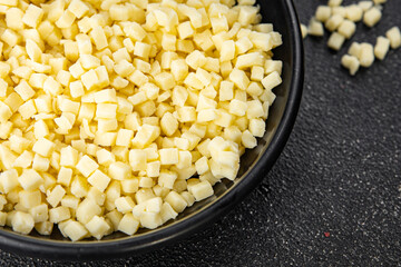 grated cheese mozzarella for pizza cheese fine fresh tasty food dish gourmet food background on the table rustic food top view copy space