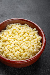 grated cheese mozzarella for pizza cheese fine fresh tasty food dish gourmet food background on the table rustic food top view copy space