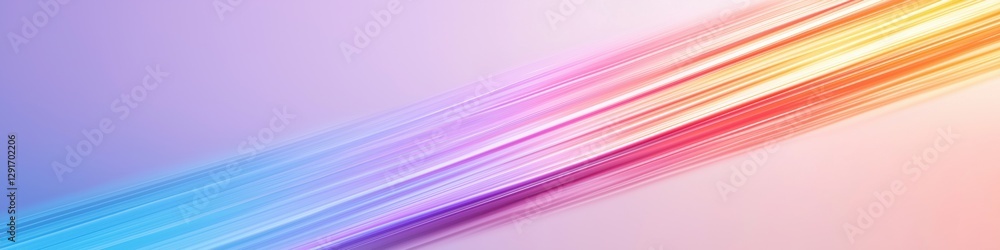 Poster a colorful line with a purple background. the line is made up of different colors and is very long