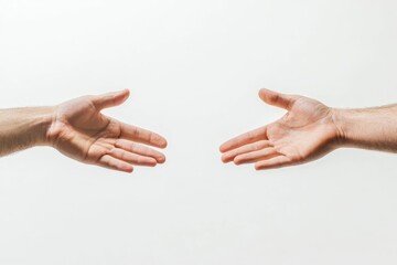 Open hands offering help, empty area.