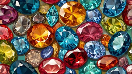 Colourful glossy stones vibrant and shiny gemstone designs