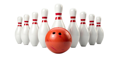 Bowling Strike Action &ndash; Bowling Ball Knocking Down Pins on Transparent Background
Dynamic Bowling Shot &ndash; Striking Down Pins with a Bowling Ball Cutout