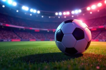 Fototapeta premium football object design. realistic rendering. abstract futuristic background. 3d illustration. motion geometry concept. sport competition graphic. tournament game bet content. soccer ball element