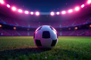 Fototapeta premium football object design. realistic rendering. abstract futuristic background. 3d illustration. motion geometry concept. sport competition graphic. tournament game bet content. soccer ball element