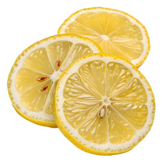 Fresh Lemon Slice Isolated on Transparent Background

