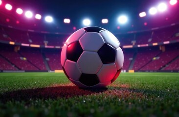 Fototapeta premium football object design. realistic rendering. abstract futuristic background. 3d illustration. motion geometry concept. sport competition graphic. tournament game bet content. soccer ball element