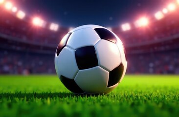 Naklejka premium football object design. realistic rendering. abstract futuristic background. 3d illustration. motion geometry concept. sport competition graphic. tournament game bet content. soccer ball element