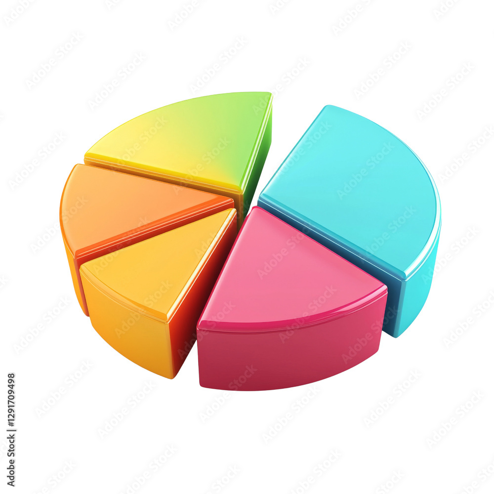 Aufkleber colorful pie chart with vibrant segments representing data visualization