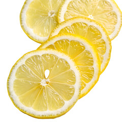 Fresh Lemon Slice Isolated on Transparent Background

