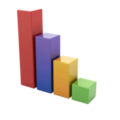 Colorful bar graph representing data trends and analysis