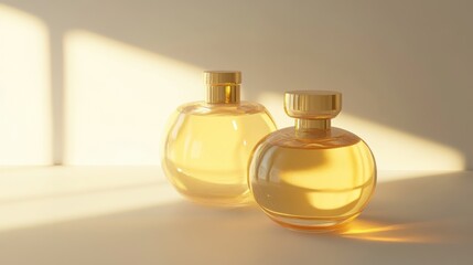 Perfume bottle. Perfumed water in a beautiful glass bottle isolated on a beautiful background. Perfume spray. Modern luxurious perfumes. Cosmetics concept