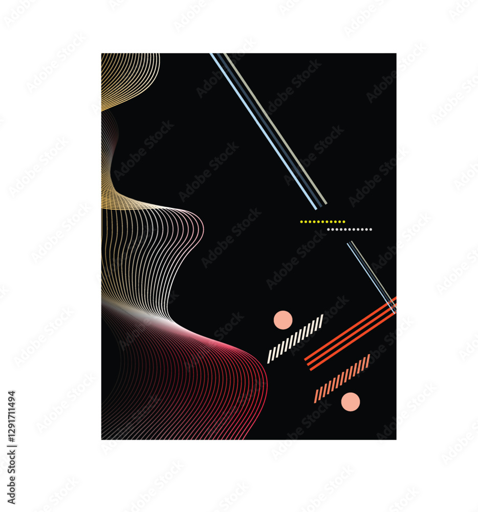Poster minimal geometric trendy gradient shapes vector background. abstract gradient geometric shape backgr