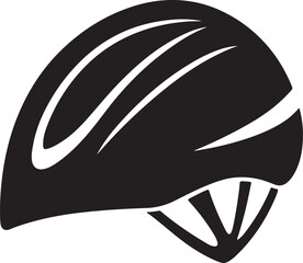 cycling helmet silhouette, black and white silhouette, vector and illustration
