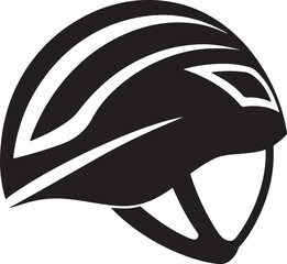 cycling helmet silhouette, black and white silhouette, vector and illustration
