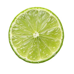 Fresh Lime Slice Isolated on Transparent Background

