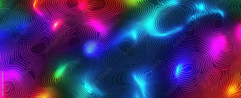 Poster vibrant abstract lines with colorful gradient background