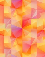 Fototapeta premium Vibrant Geometric Pattern with Warm Tones of Pink, Orange, and Yellow