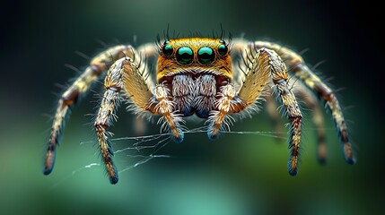 Fototapeta premium Captivating close up of a spider s delicate web suspended in a minimalist geometric composition The intricate intricate pattern and texture create a atmospheric visual