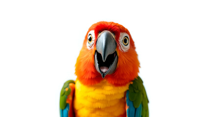 Fototapeta premium surprised parrot isolated: funny, bright image