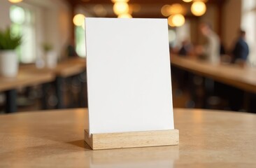 Stand  Mock up Menu frame  tent card  blurred background  design key visual layout