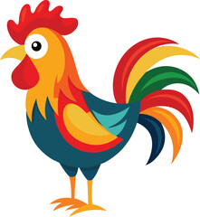 rooster vector, vector and illustration, vector style