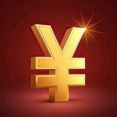 Obraz premium golden yen symbol