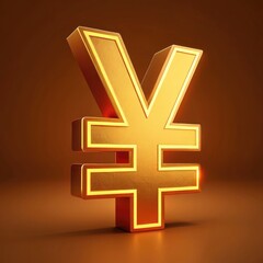 Obraz premium golden yen symbol