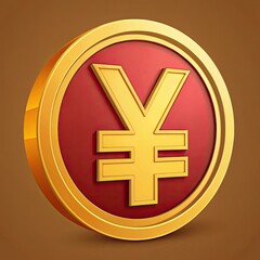 Obraz premium golden yen symbol