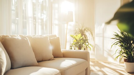 Beautiful Modern Living room Interior with furniture's ,mockup frame , posters, wall -3d Rendering