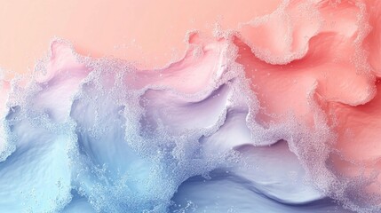 Fototapeta premium Abstract pastel pink and blue liquid wave texture.