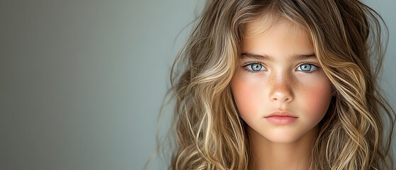 blond haired girl with freckles and freckles looking at camera