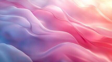 Obraz premium Abstract pastel pink, purple, and blue wavy fabric texture background.
