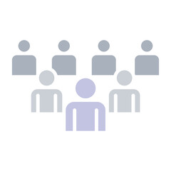 People icon in flat color style