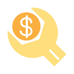 Asset management icon in flat color style