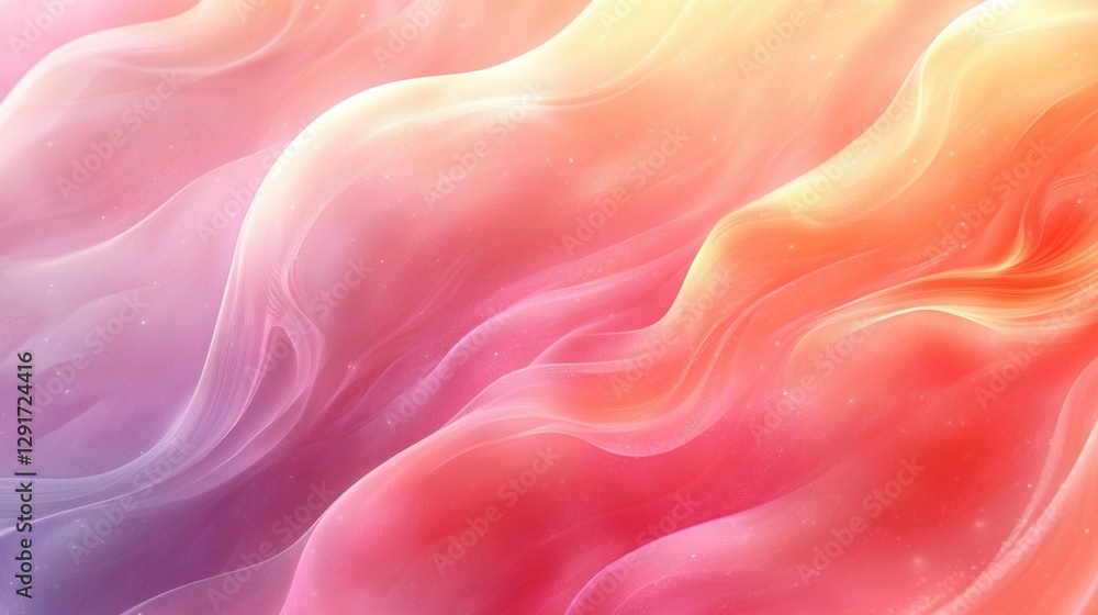 Poster abstract pastel wave background with soft light and flowing fabric texture.